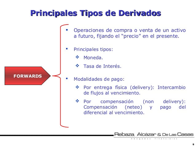 ¿Cuales son los tipos de instrumentos derivados que existen?