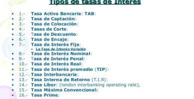 Tipos de tasa